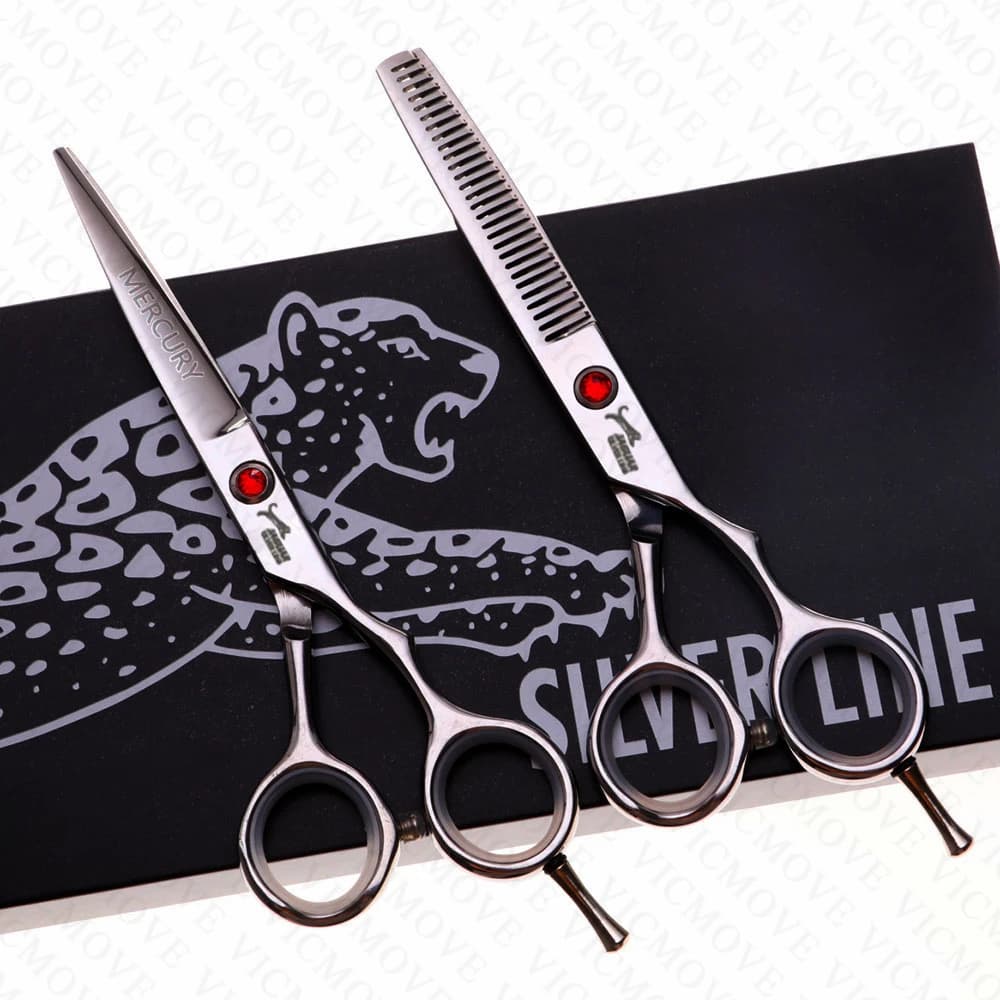 Ciseaux à cheveux professionnels de haute qualité, 5.5 pouces, ensemble de coupe et amincissement, p