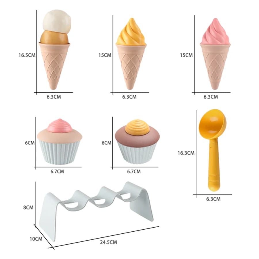Jouets de plage pour enfants, jeu de sable, paille de blé, jouets de crème glacée, outils de creuser