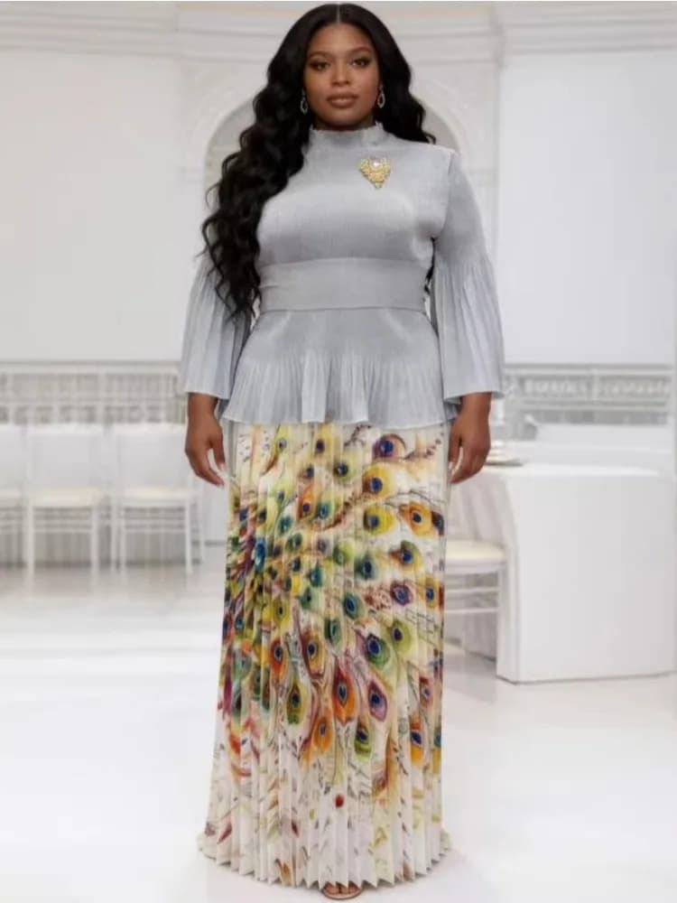 Ensemble plissé africain Miyake Folds 2026, nouvelle collection, imprimé, coupe ample, mode féminine