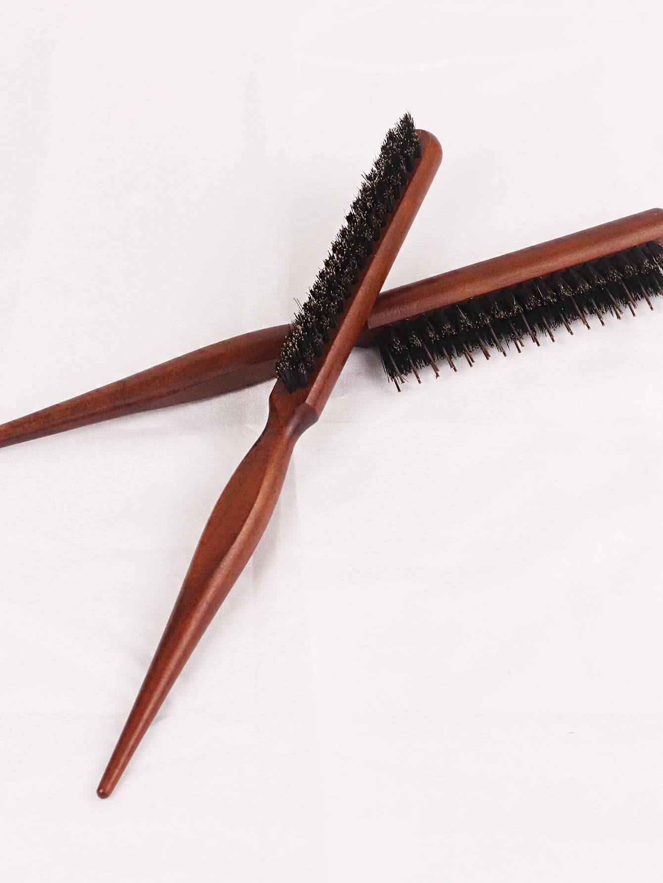 Peigne professionnel à ligne fine, brosse à cheveux à déchirer le dos, manche en bois moelleux, peig