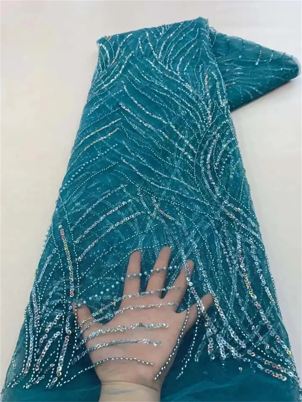 Tissu de dentelle africaine de luxe brodé de sequins 2026, haute qualité, pour marié, mariage nigéri