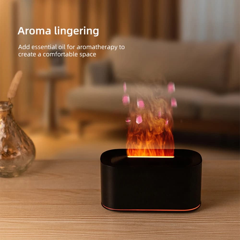 Diffuseur d'huiles essentielles de flamme, humidificateur diffuseur de flamme colorée, diffuseur d'h