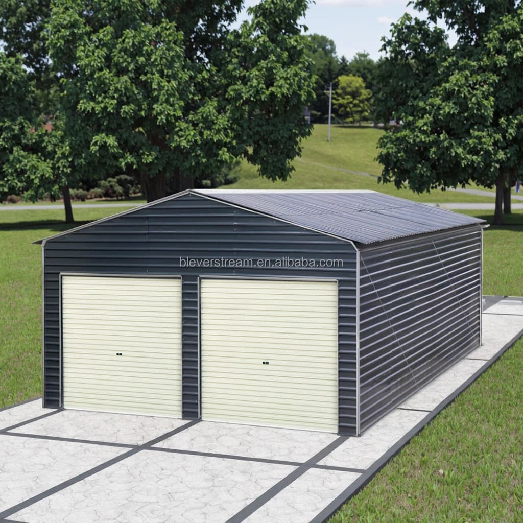 Abri de voiture en métal au design simple 20x30 pieds (6x9 m) avec structure en acier galvanisé et r
