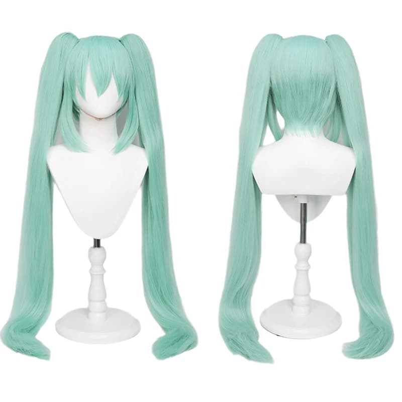 Hatsune Miku miku animation perruque simulation double queue de cheval cheveux longs style perruque 