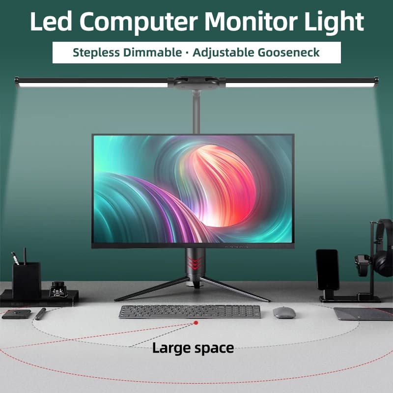 Lampes de bureau Led à intensité variable en continu lumières suspendues d'écran rvb pour rétro-écla