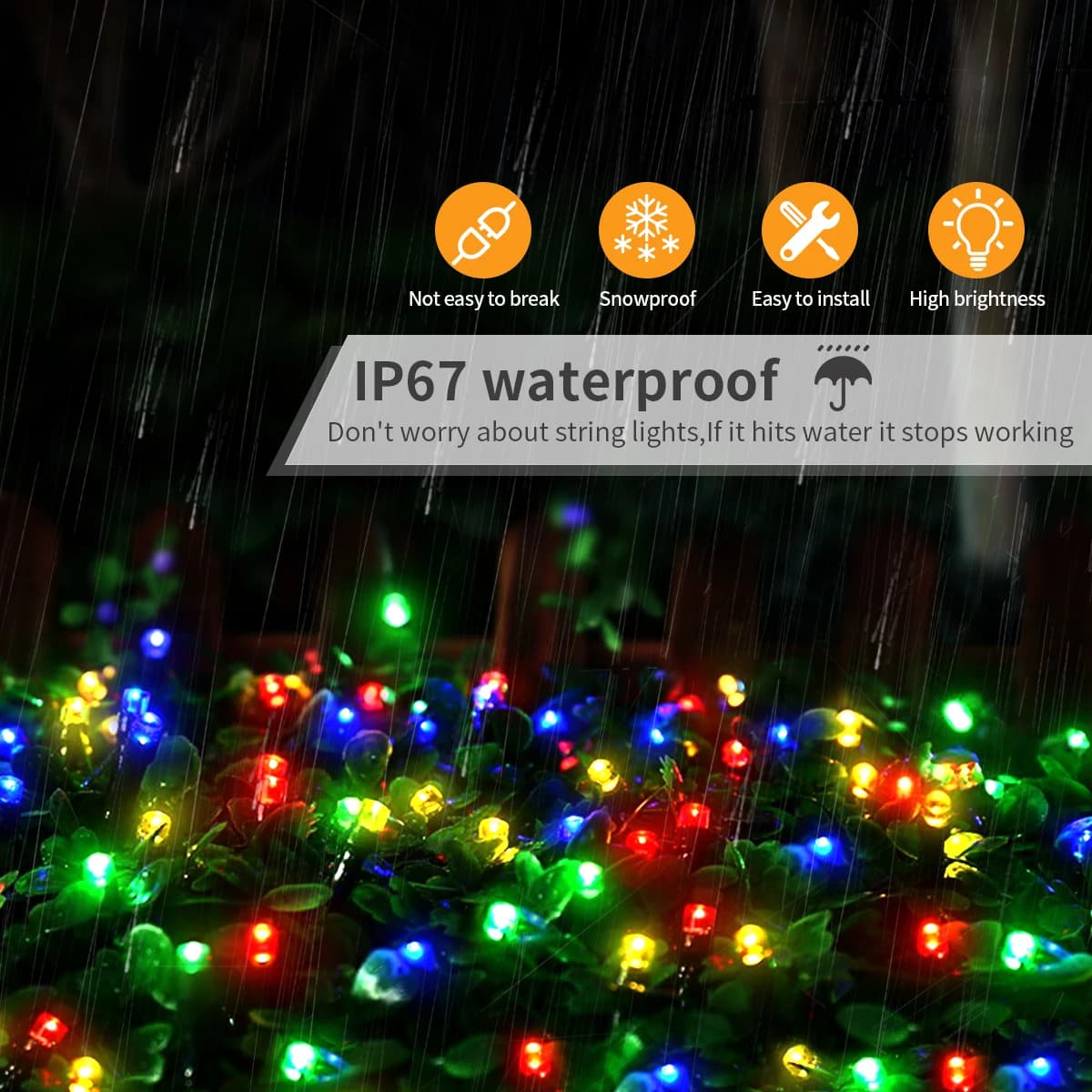 Guirxiété Lumineuse LED de Noël, Imperméable, pour l'Extérieur, Jardin, Maison, Vacances, Nouvel An,