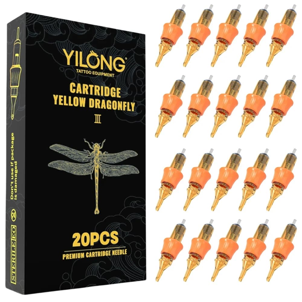 YILONG-Cartouche de tatouage Gragonfly III jaune, 20 pièces, gros, poulet, emballé
