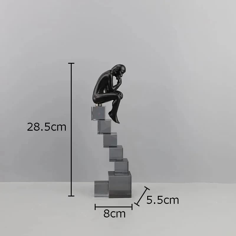 Statue de penseur en cristal, échelle transparente, décoration de bureau, Sculpture de personnage, d