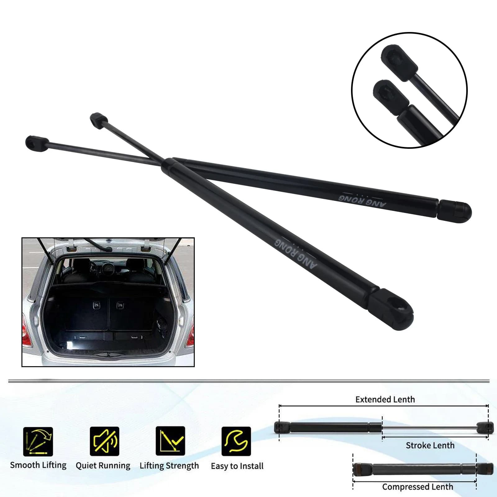 Paire de supports à gaz pour hayon arrière, pour Mini One Cooper R50 R53 2001 – 2006