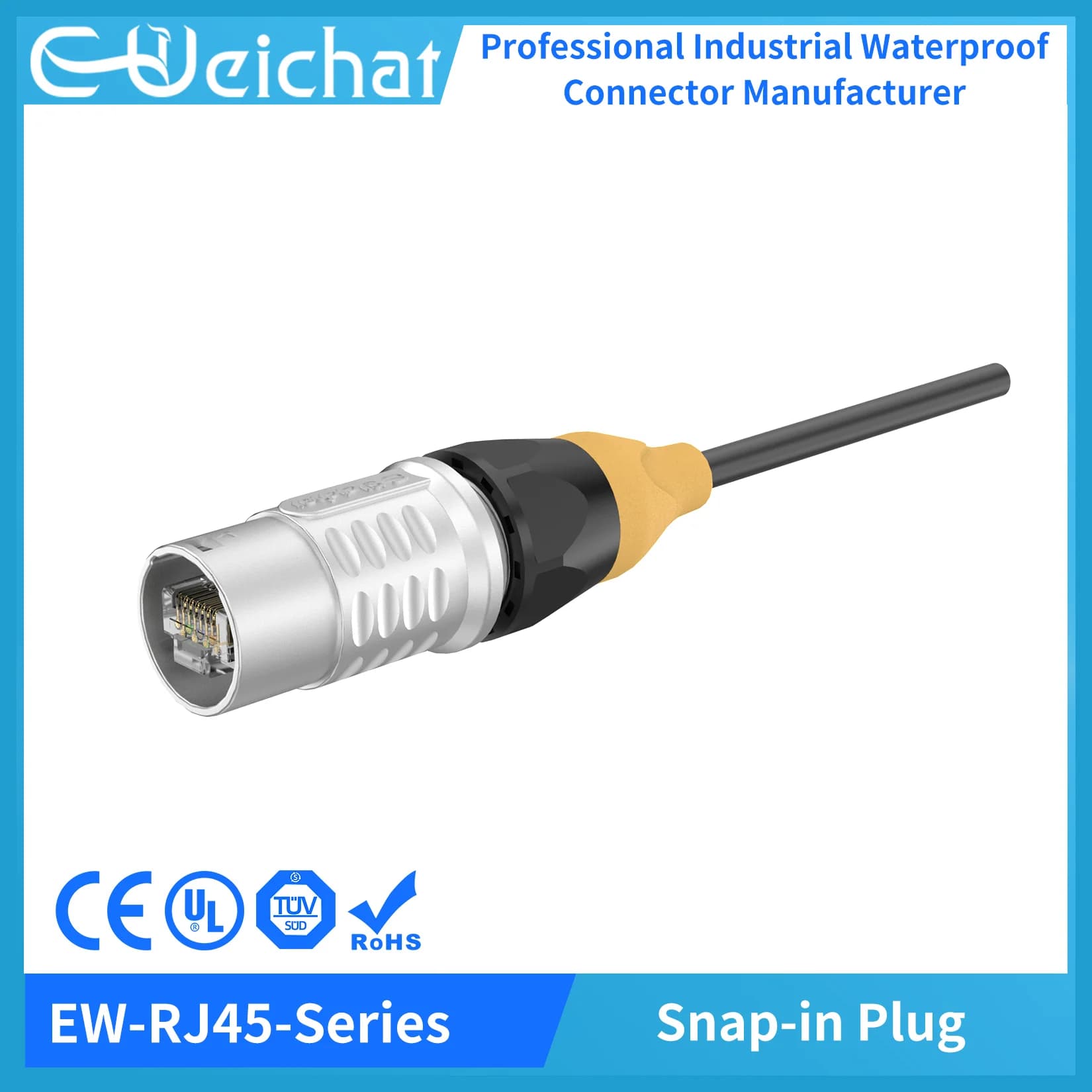 Connecteur Ethernet industriel étanche IP68 EW-RJ45, prise RJ45 à montage sur bride, adaptateur de c