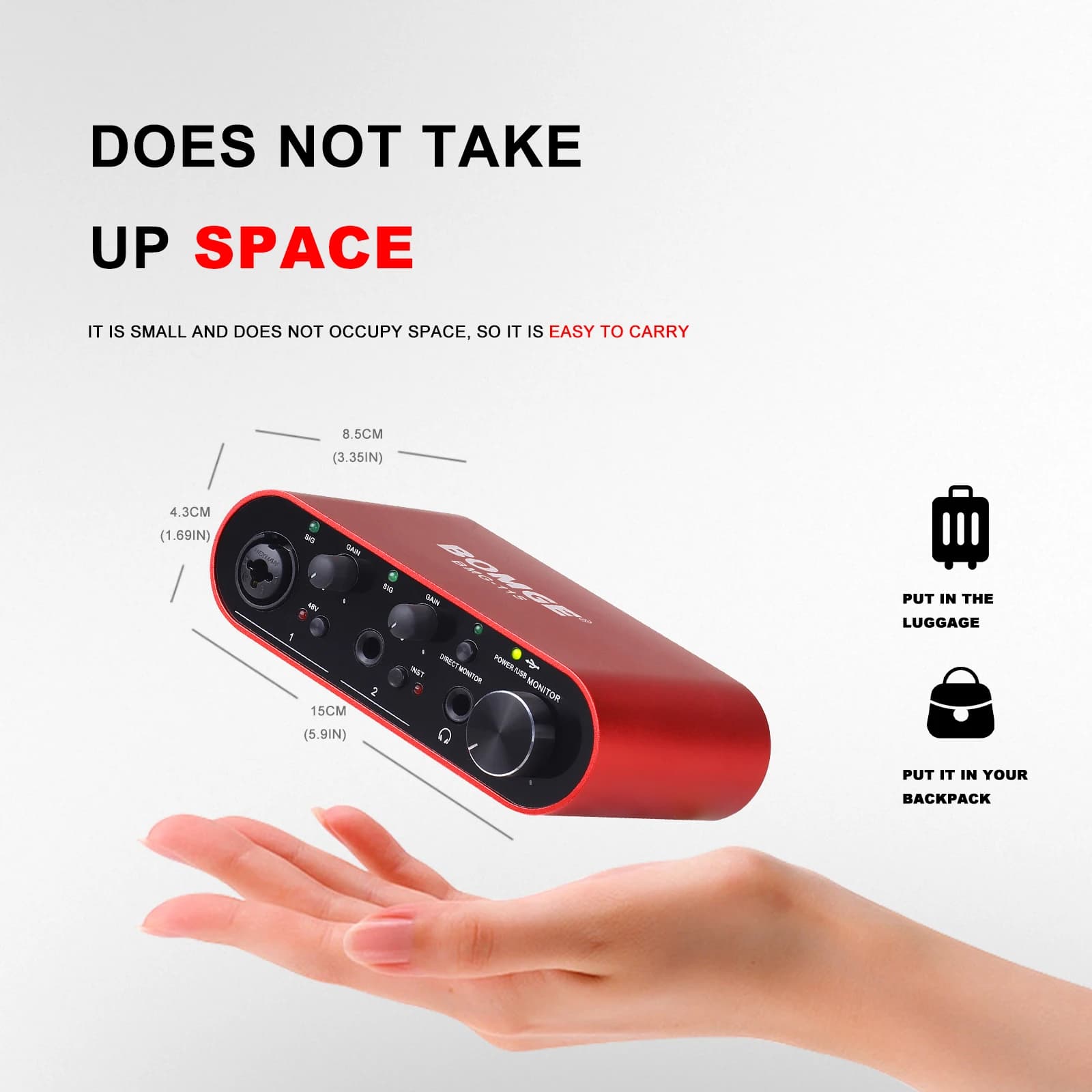 BOMGE BMG-11S USB Focusrite Scarlett Solo Audio Interface Mixer 24 bits/192 kHz Carte son profession