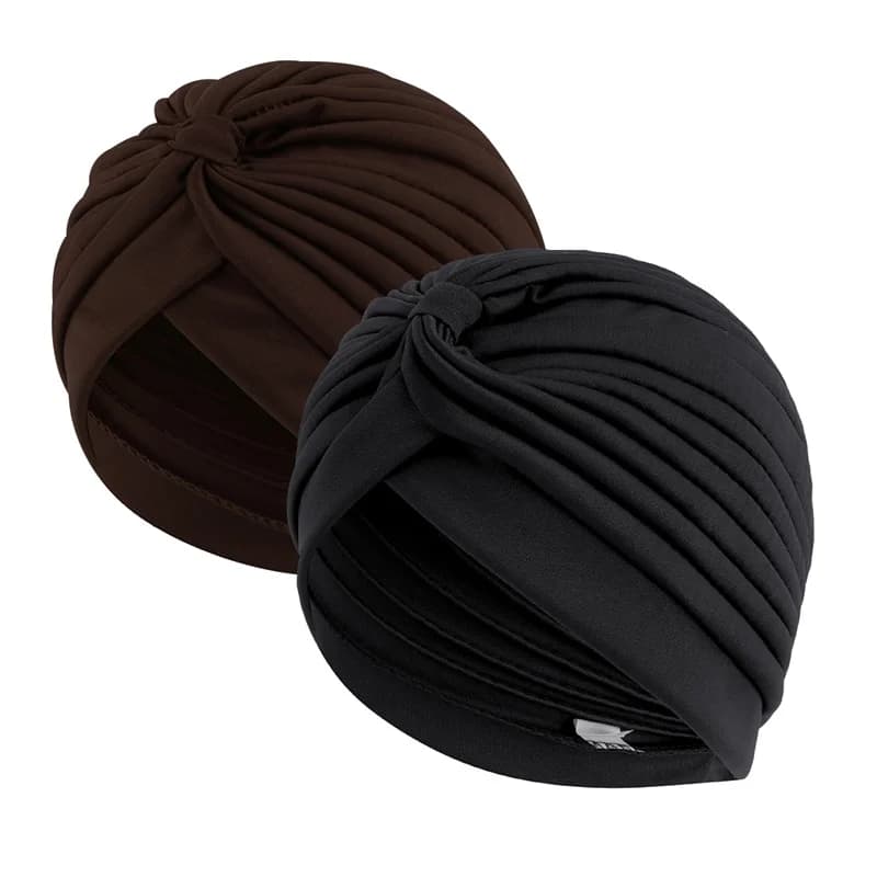 2 pièces/lot Turban extensible tête bonnet couverture torsadé plissé bandeau couleurs assorties couv