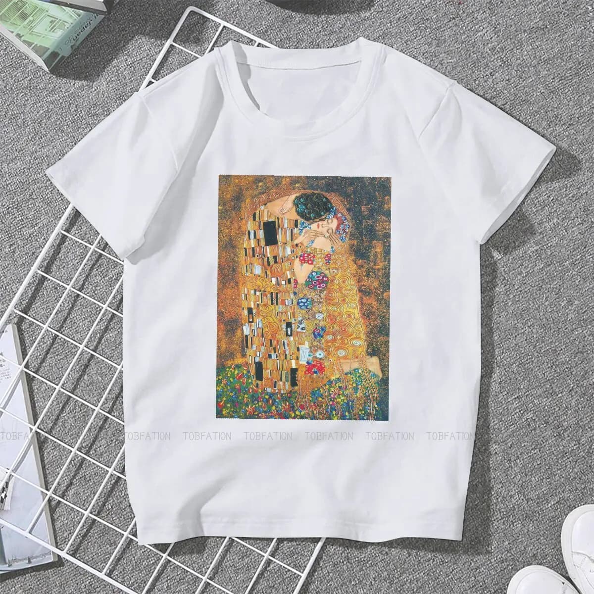 T-shirt vintage avec image de peinture pour femmes, vêtements pour femmes, GustAbility Klimt, Street