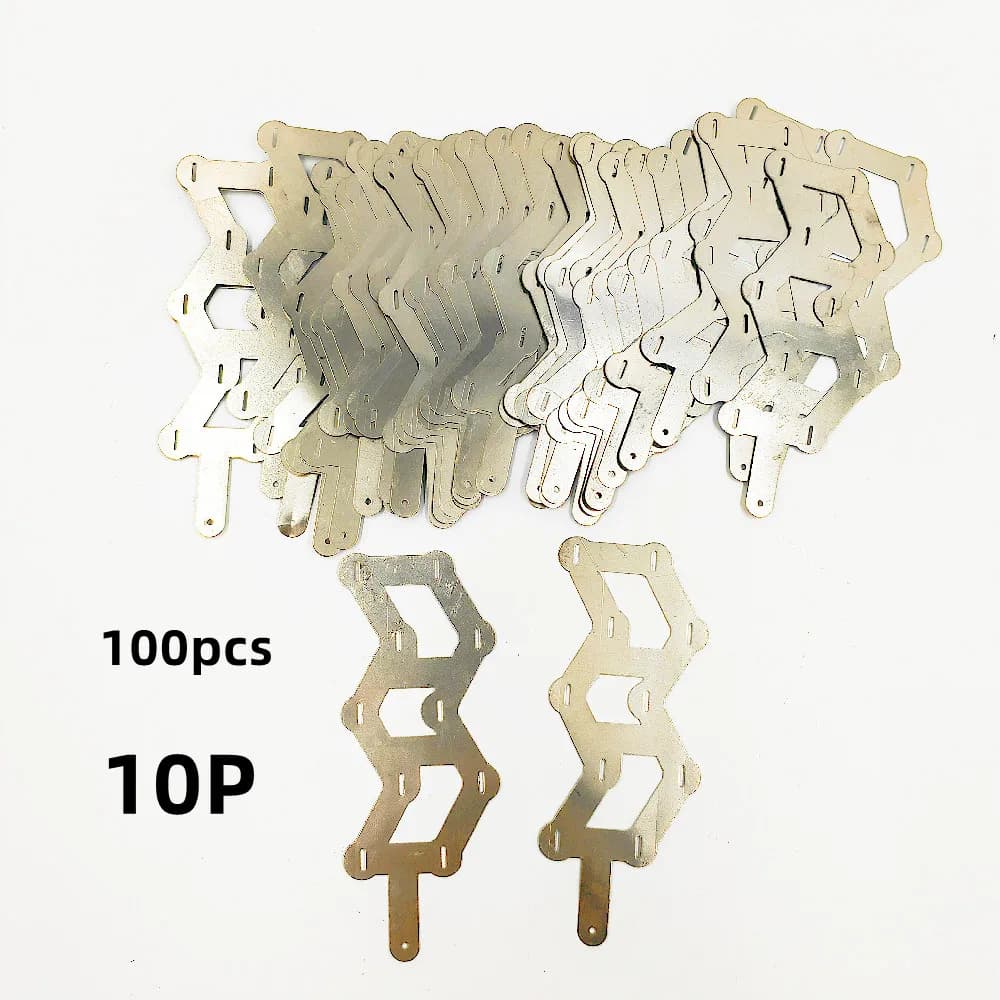 100 pièces W Type nickelé 18650 batterie Nickel onglet 10P ou 5P en forme de W ceinture en Nickel 18