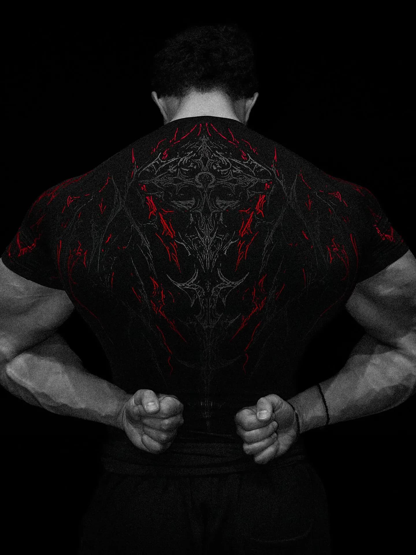 T-shirt de sport imprimé à compression à séchage rapide pour homme Dark Dragon Slayer, nouvelle coll