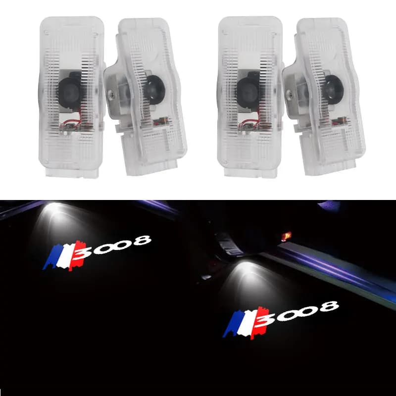 Projecteur de Logo de lumières de bienvenue de porte de voiture LED pour Peugeot 3008 4008 5008 lamp