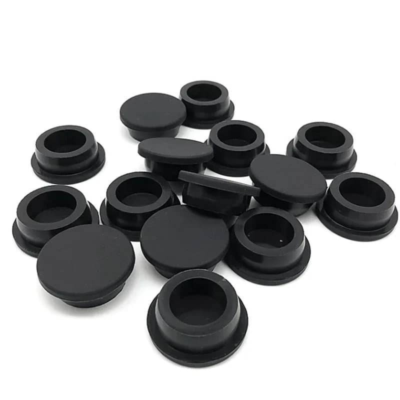 Bouchon en caoutchouc de Silicone noir avec bouchons de trous, Inserts de tubes, bouchons anti-pouss