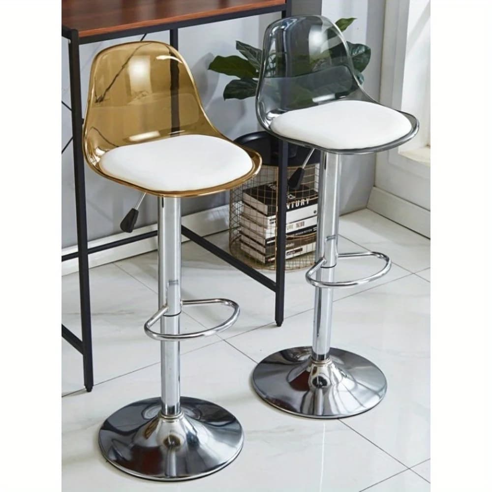 Tabouret de Bar réglable moderne, chaise de Bar pivotante en acrylique, tabouret en cuir PU, chaise 