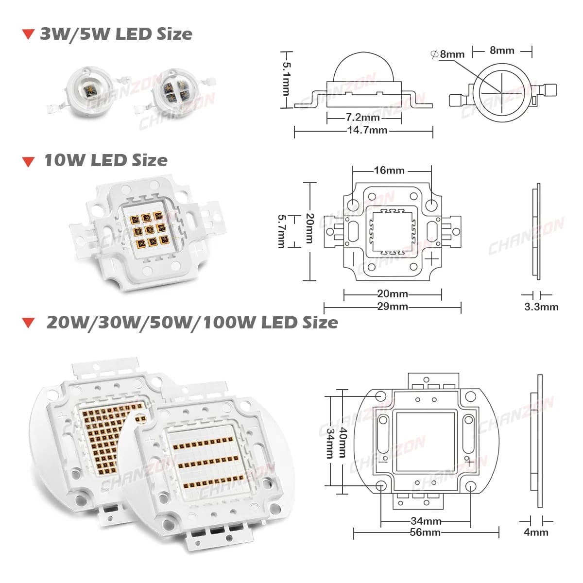 Ampoule LED infrarouge rouge lointain, puce intelligente, haute puissance, perle de lampe, 3W, 5W, 1