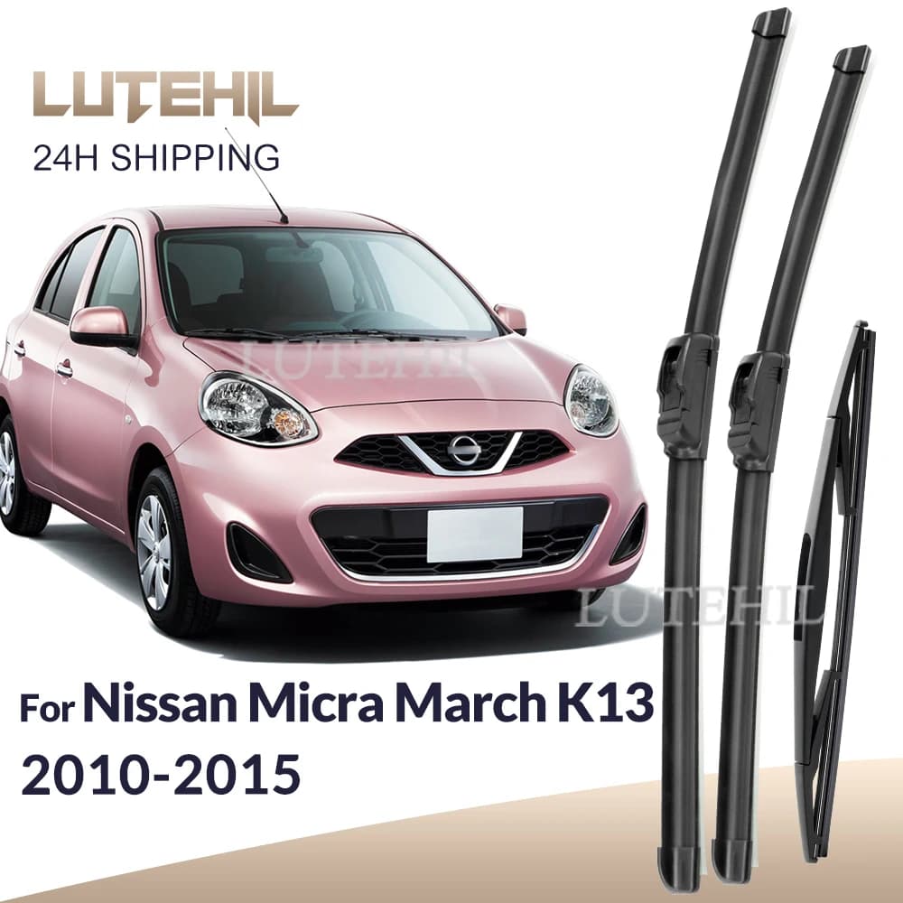 Pour Nissan Micra March K13 2010-2015 2011 2012 balais d'essuie-glace avant et arrière brosses de fe