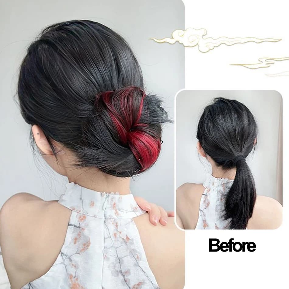 Perruque synthétique à tête sphérique à remontage automatique de 50cm, lot de cheveux pour femme, ch