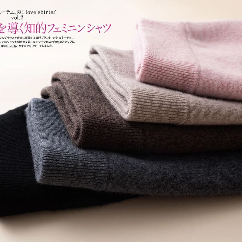 Jupe 100% pure laine pour femmes, mi-longue, taille haute, fine, en cachemire, tricotée, assortie av