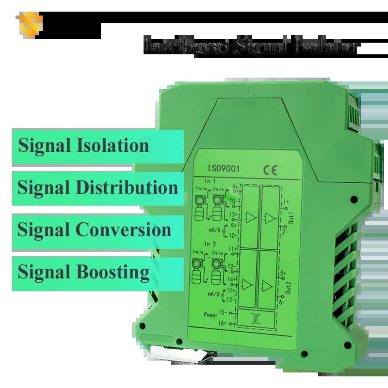 Transmetteur d'isolement de signal analogique DC, 0-10V, 4-20mA, isolateur de signal analogique, sor