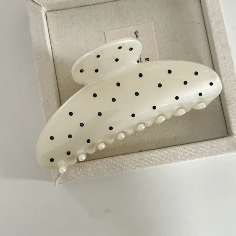 Pince à cheveux de luxe française pour femmes, étoile à pois, simple, mode, polyvalente, grand dos d
