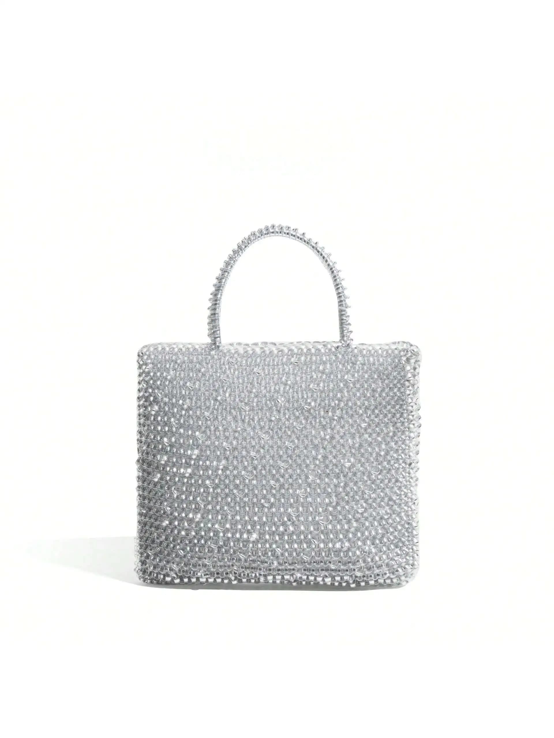 Nouveau sac en tricot à chaîne, design de niche, sac bandoulière/sac à main, petit sac carré populai