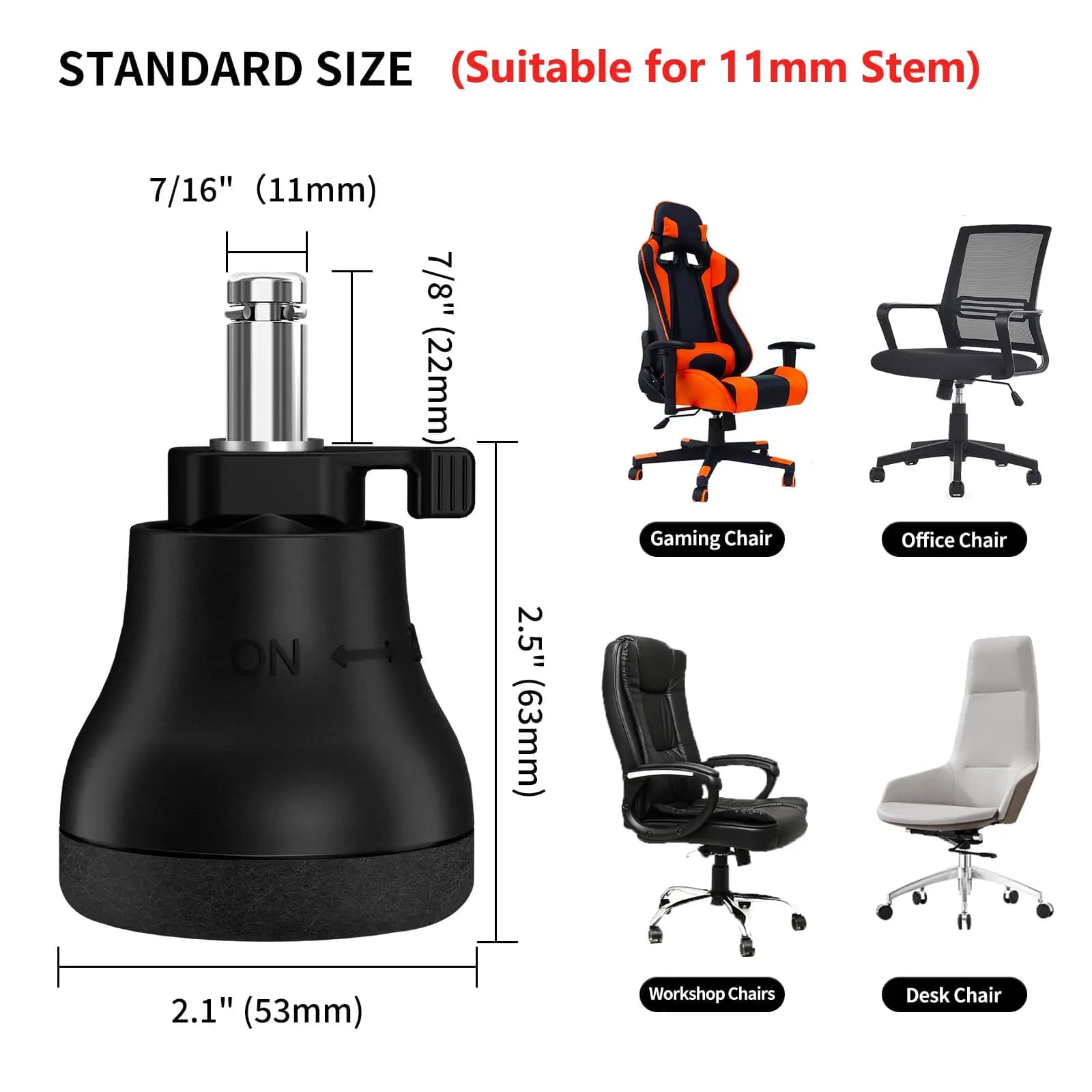 5 roulettes de remplacement pour chaise de bureau, pivotantes, fixes, roulettes de remplacement, pat