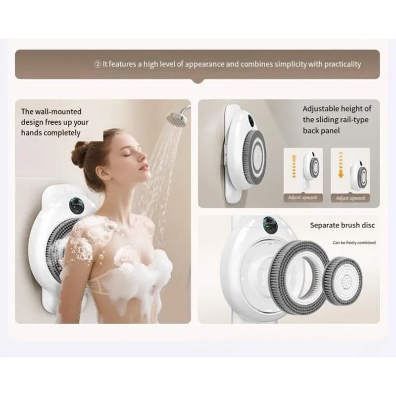 Machine de bain automatique murale A25F - Brosse de bain électrique rotative à 4 vitesses pour un la