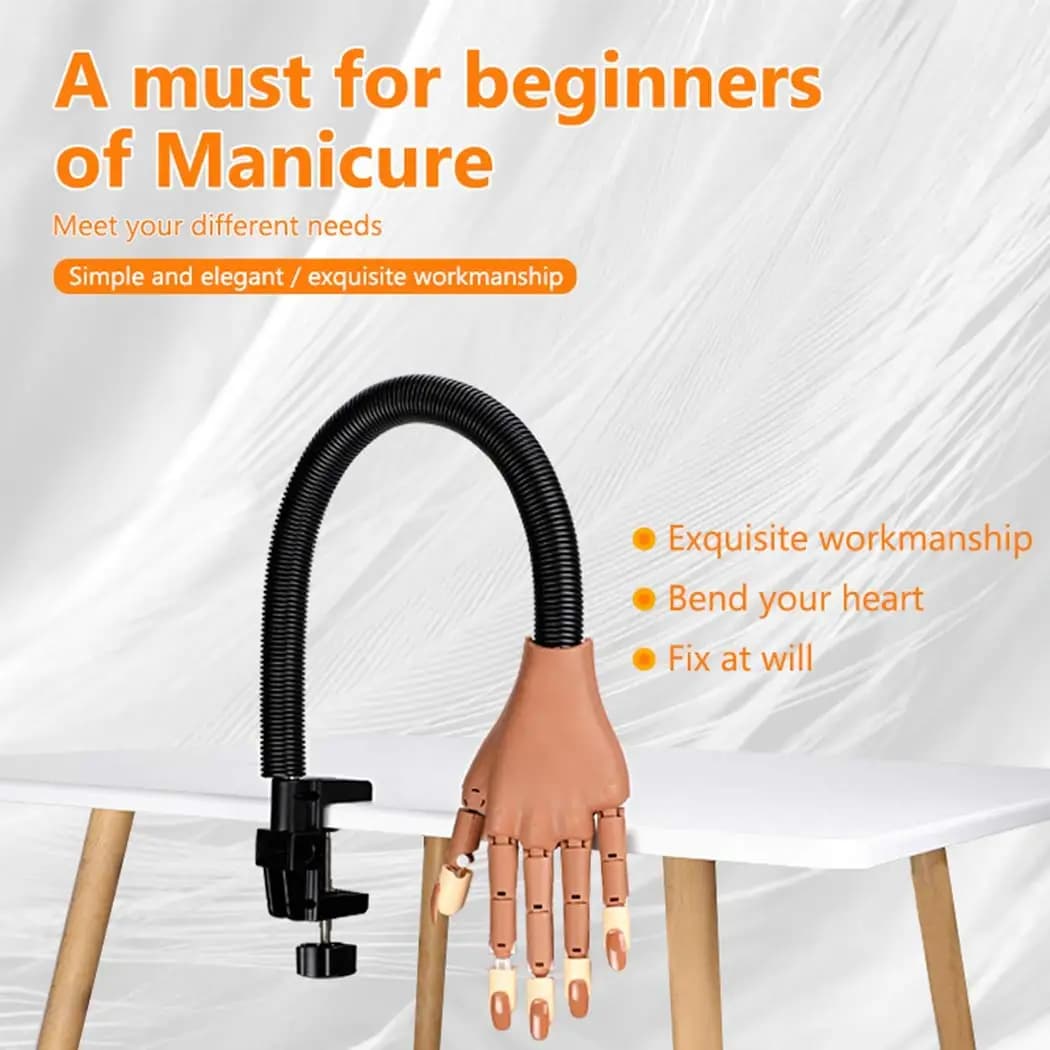 Main d'entraînement pour ongles en acrylique, réglable et Flexible, entraînement des mains, main de 