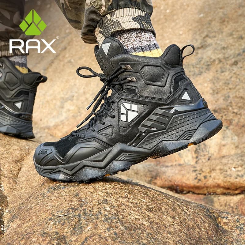 Rax peau de vache chaussures de randonnée hommes imperméable en plein air escalade bottes de chasse 