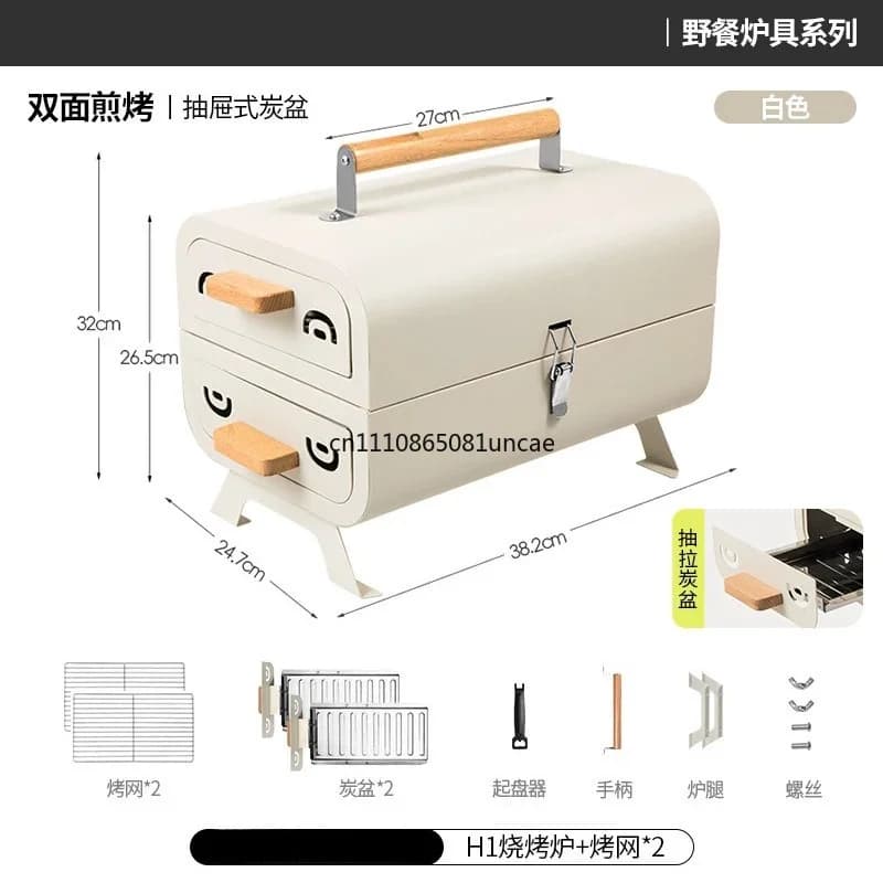 Barbecue portable d'extérieur pour la maison, petit modèle, pour patio, épaissi, pour brochettes, ca