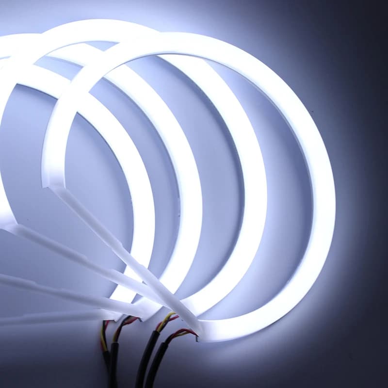 Pour BMW série 5 E39 525i 528i 530i 540i blanc et jaune double coton LED kit yeux d'ange anneau DRL 