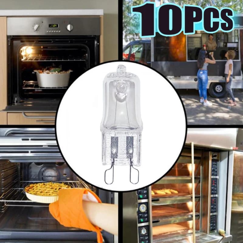 10 pièces ampoules de four G9 ampoules halogènes haute température lumière de vapeur 25w 28w 40w 60w