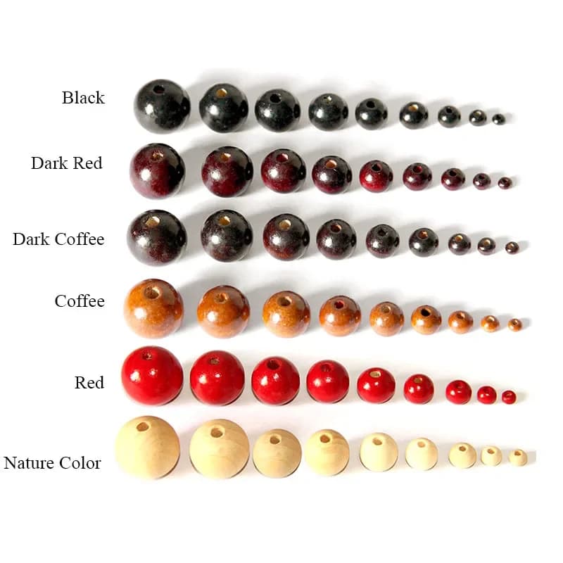 8-500 pièces perles en bois entretoise perles artisanales en bois en vrac 4-20mm marron rouge noir c