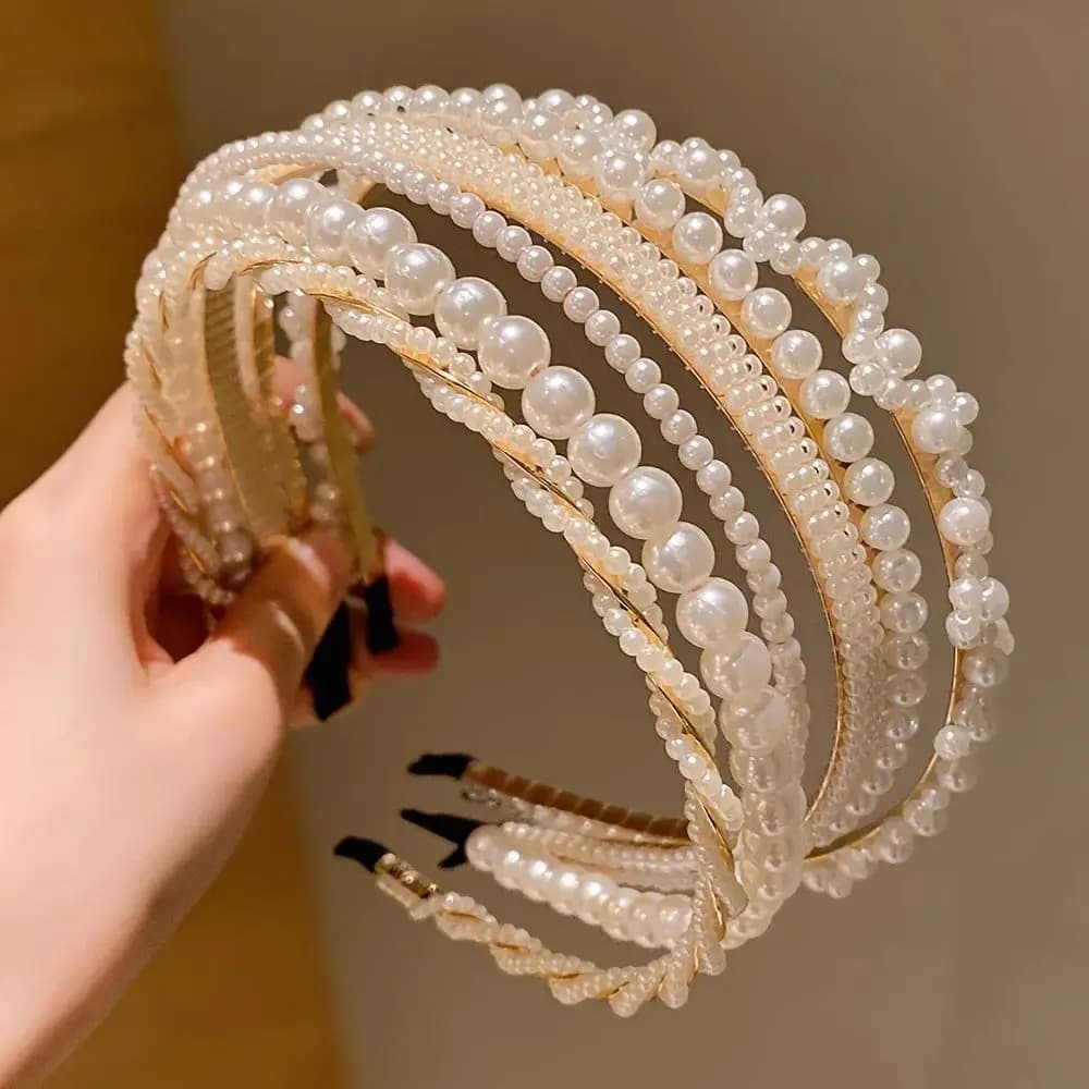 5 accessoires pour cheveux de princesse pour filles, bandeaux imitation perles pour enfants, épingle