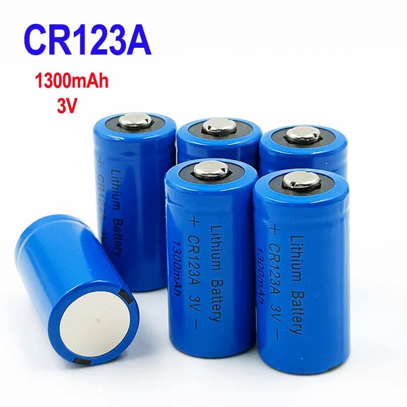 Batterie au lithium CR123A 1300mAh 3V, piles 3 volts non rechargeables pour appareil photo numérique