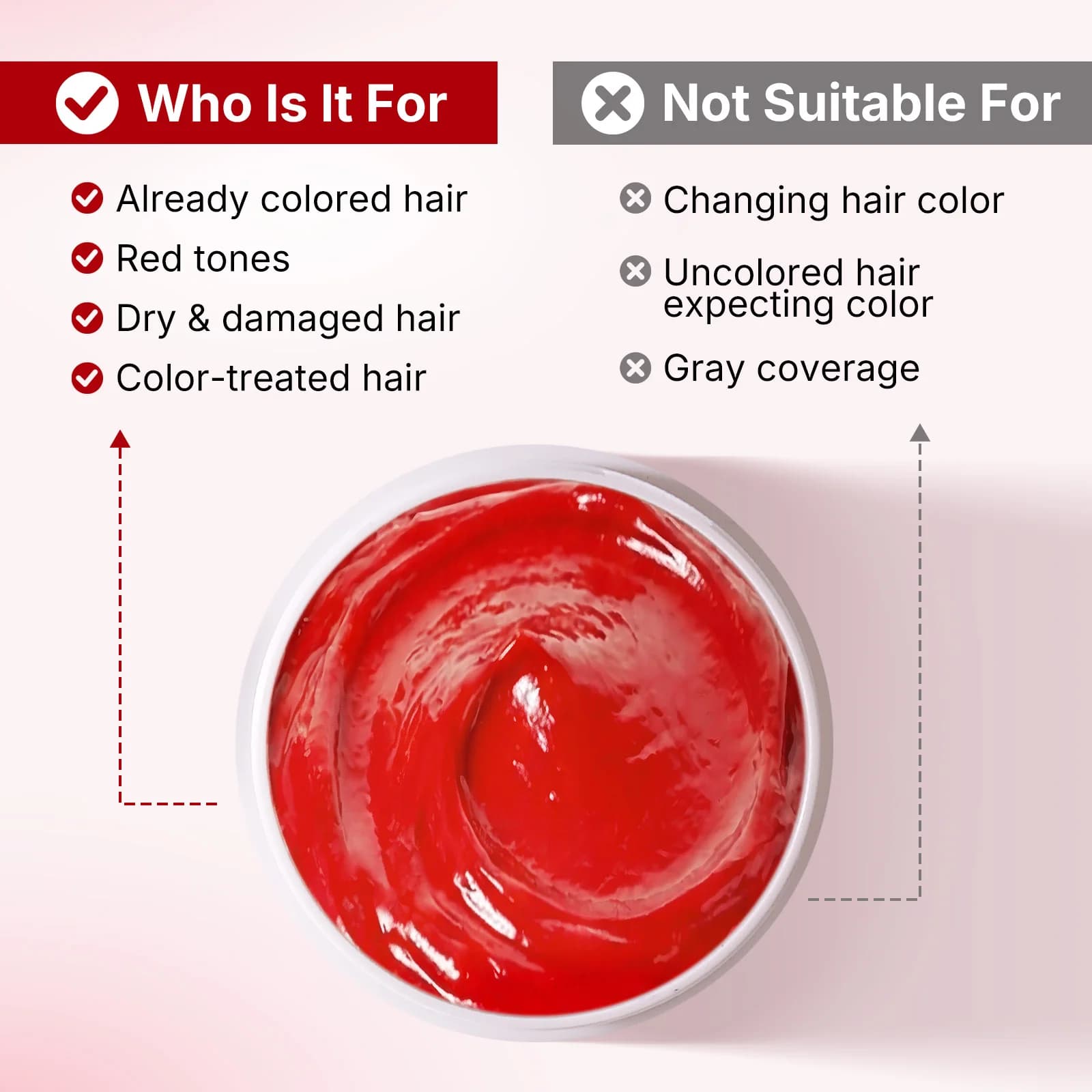 Karseell Color Deposition Masque pour cheveux rouges Après-shampooing stimulant la couleur, hydrate 