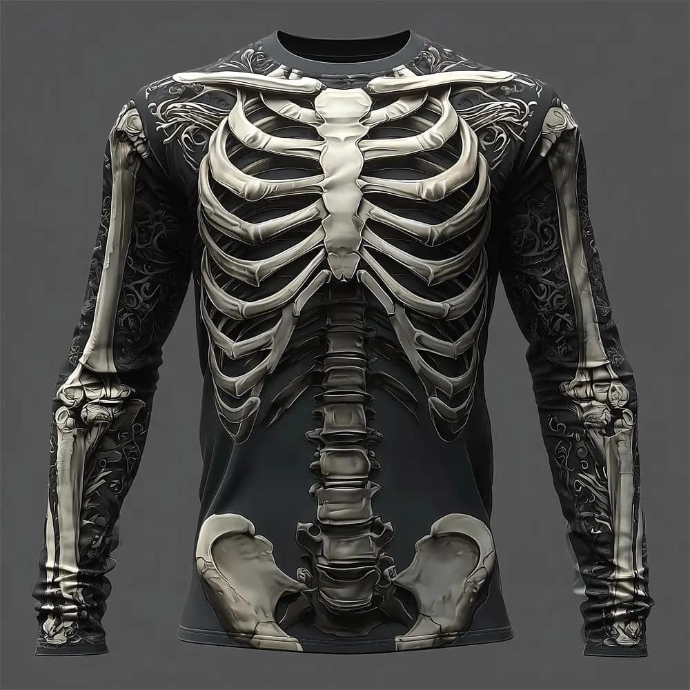 T-Shirt de sport à manches longues pour hommes, décontracté, rétro, loisirs, léger, impression de co
