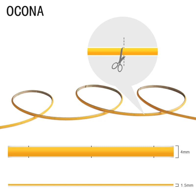 Bande lumineuse LED COB Flexible, 4mm/5mm, pour bricolage, décoration d'intérieur, 400LED/m, 9 coule
