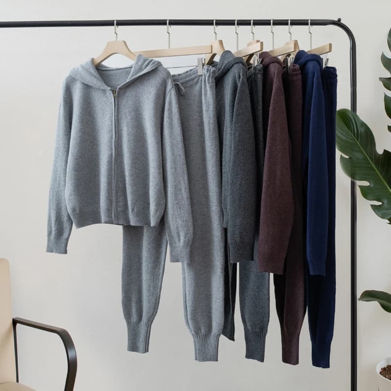 2015 femmes laine Cardigan pantalons ensembles vêtements en tricot