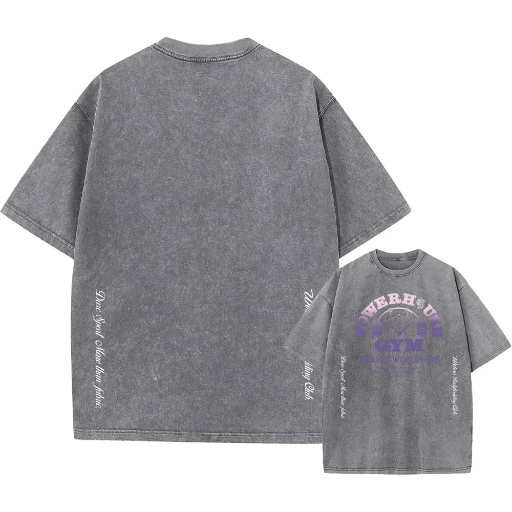 Hommes Harajuku décontracté coton à manches courtes lavé T-Shirt Vintage imprimé rue Hip Hop rétro P