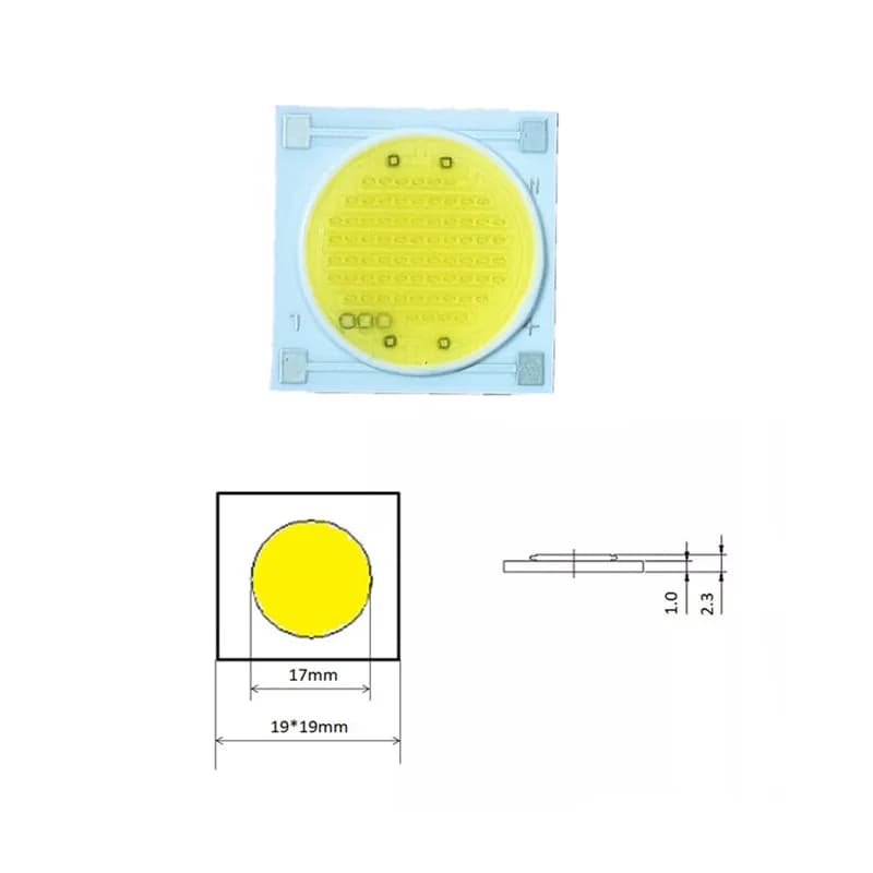 Puce LED COB AC220V, AC1414, 3/5/7/9/1919 W, sans conducteur, 12/15/20/30W