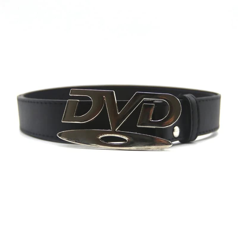 Ceinture unisexe à boucle DVD au design nostalgique, pour hommes et femmes, idéale pour les jeans, p