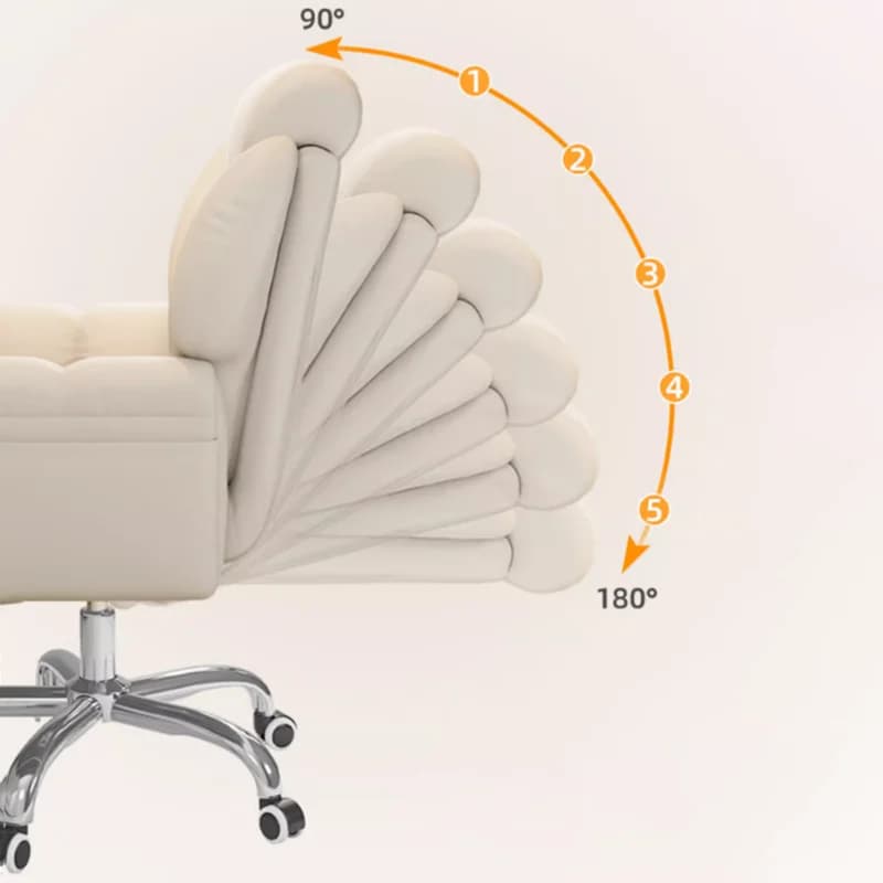 Chaise de Bureau Moderne Blanche avec Repose-Pieds Mobile, Fauteuil de Jeu Doux et Confortable, Mobi