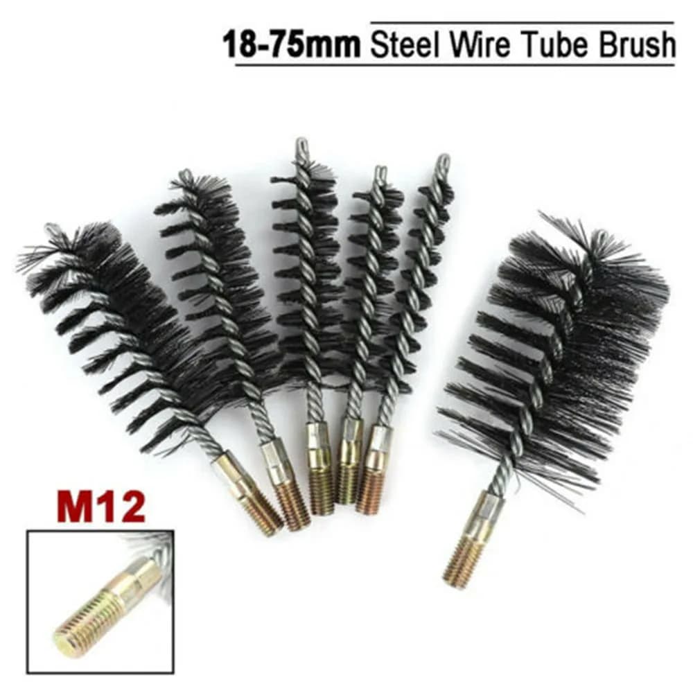 Brosse D.lique Filetée en Acier Inoxydable, Kit de Brosses Métalliques de 18/22/25/32/40/50/65/75mm