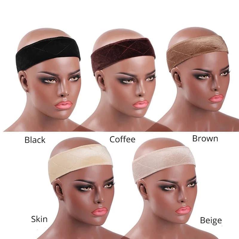 Nunify anti-dérapant doux velours femmes perruque poignées bandeau réglable porte-perruque velours p