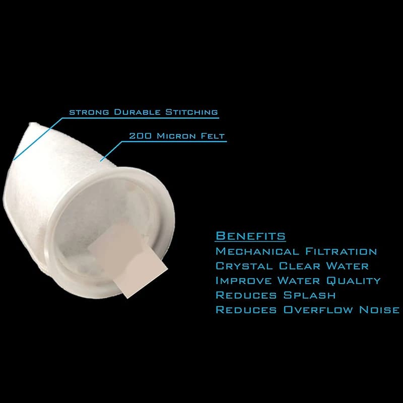 4 paquets de chaussettes filtrantes, 200 micromètres, pour Aquarium/Aquarium salin, étang/débordemen